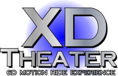 xd theater logo on white